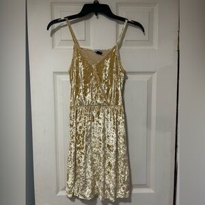 Luxurious Velvet Mini Dress in Gold